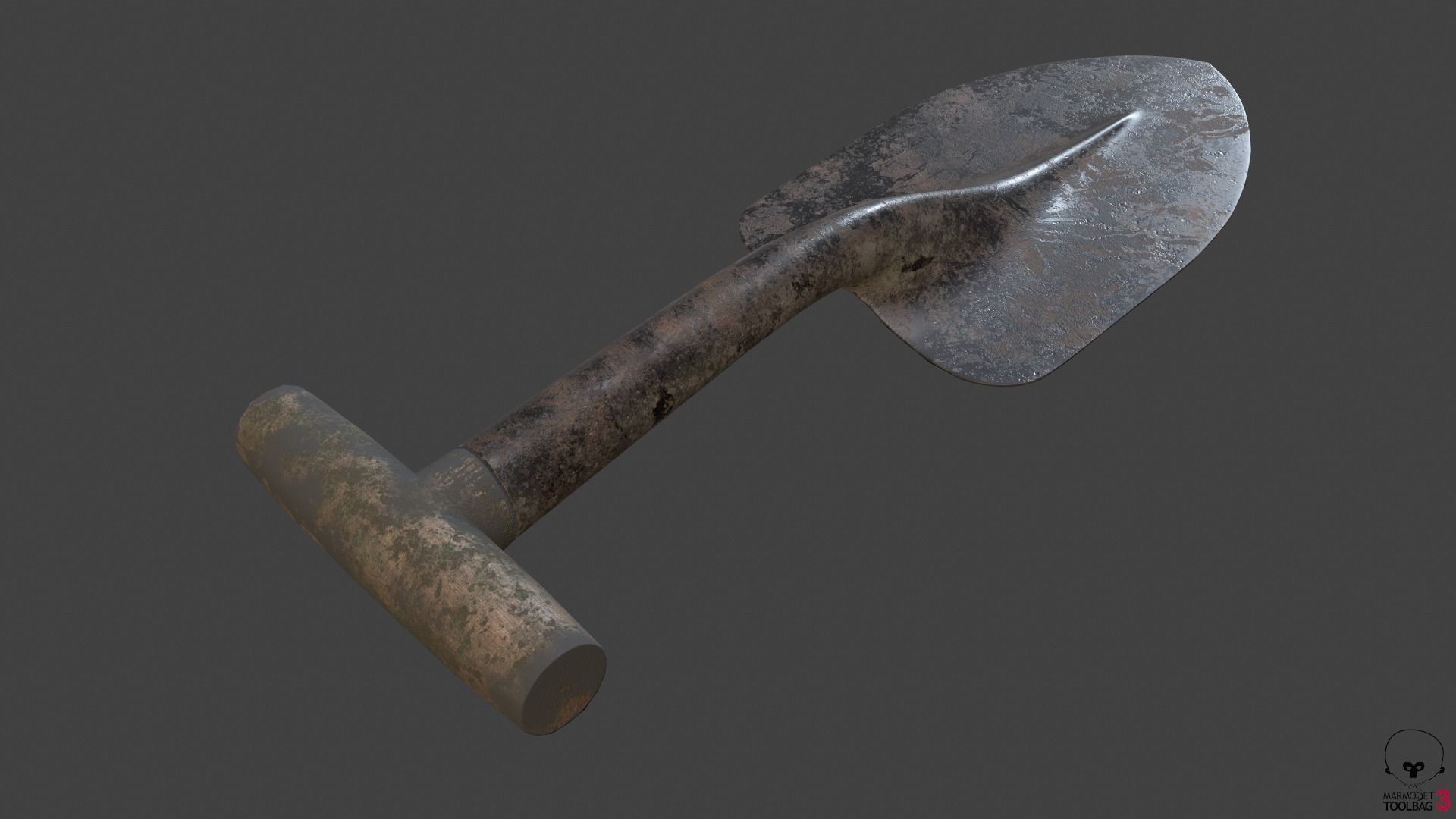 Trowel PBR gameready metal shovel Low-poly 3D model_24