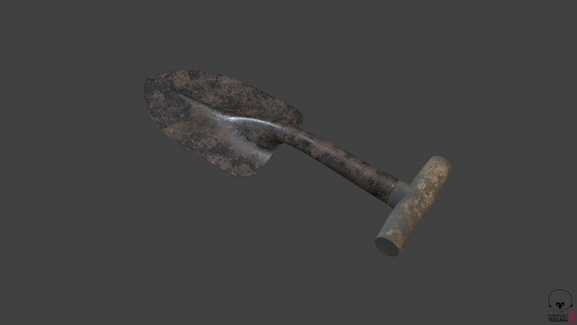 Trowel PBR gameready metal shovel Low-poly 3D model_10
