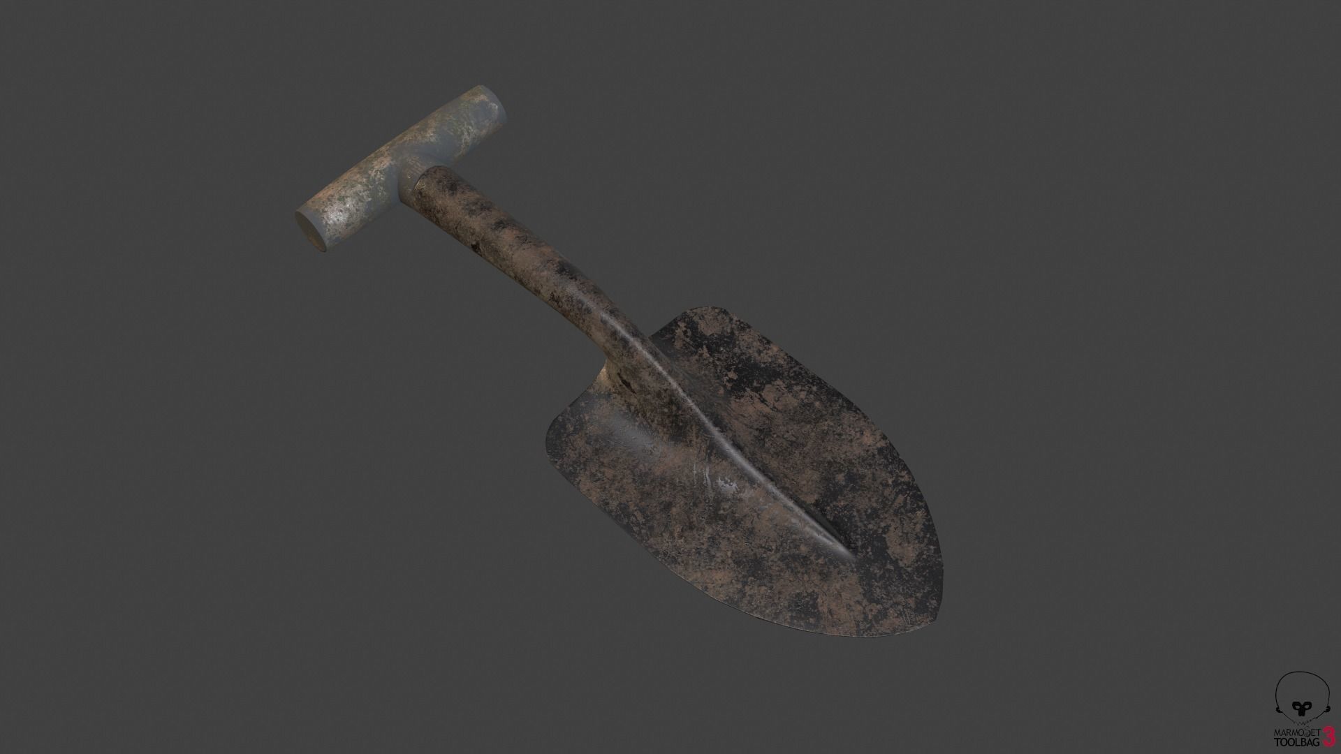 Trowel PBR gameready metal shovel Low-poly 3D model_9