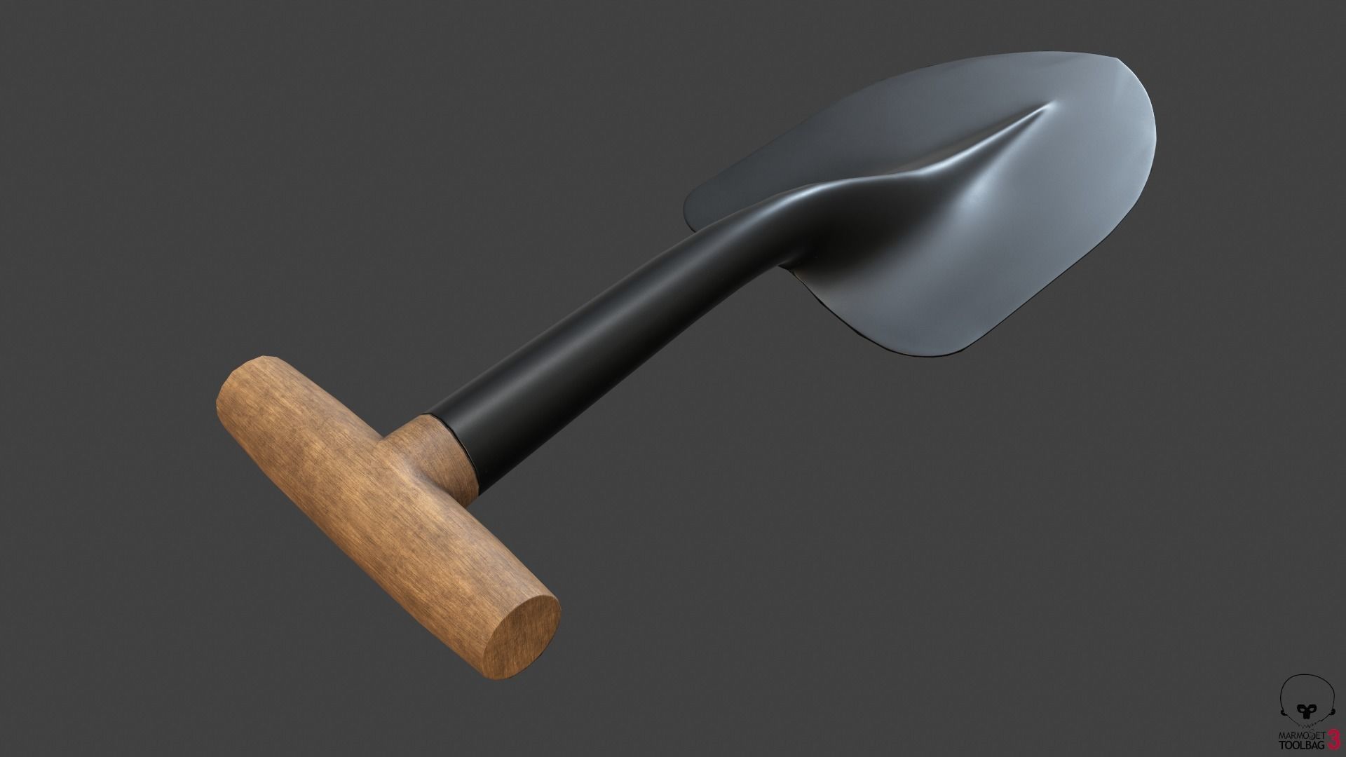 Trowel PBR gameready metal shovel Low-poly 3D model_25