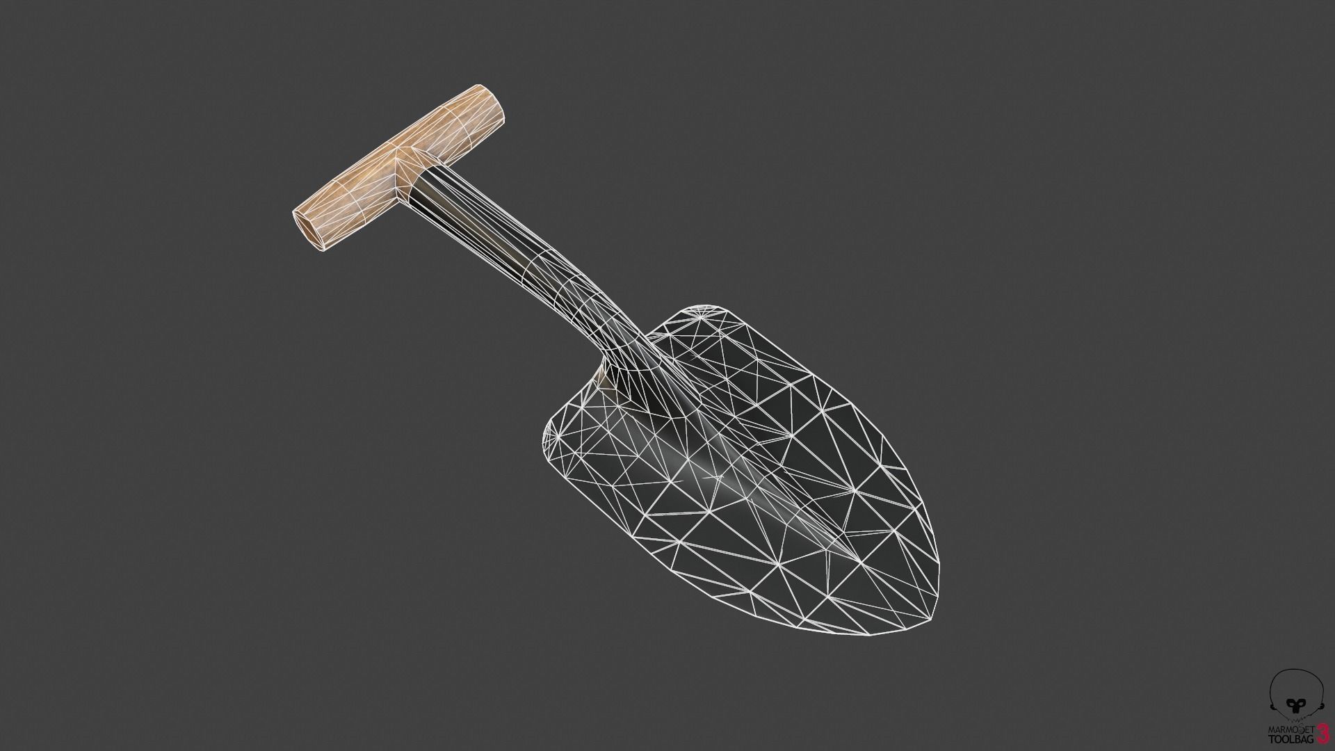 Trowel PBR gameready metal shovel Low-poly 3D model_7