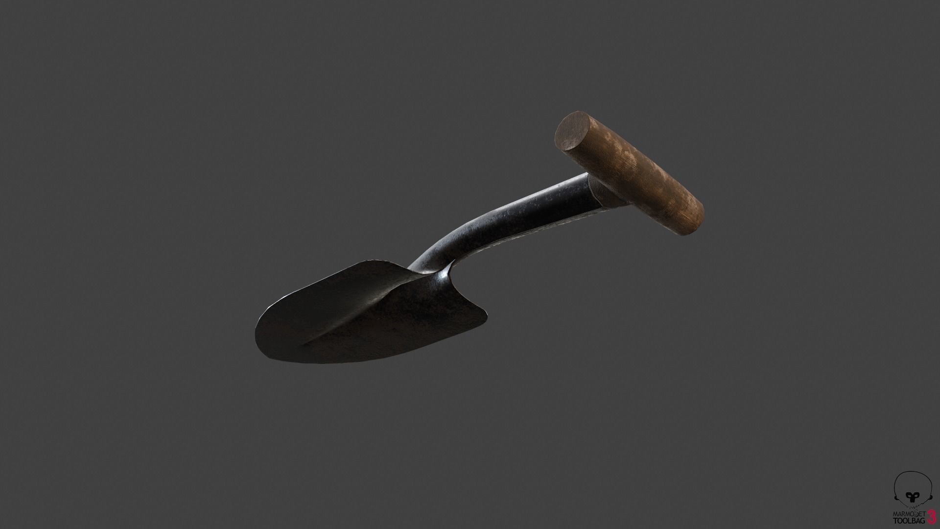 Trowel PBR gameready metal shovel Low-poly 3D model_14
