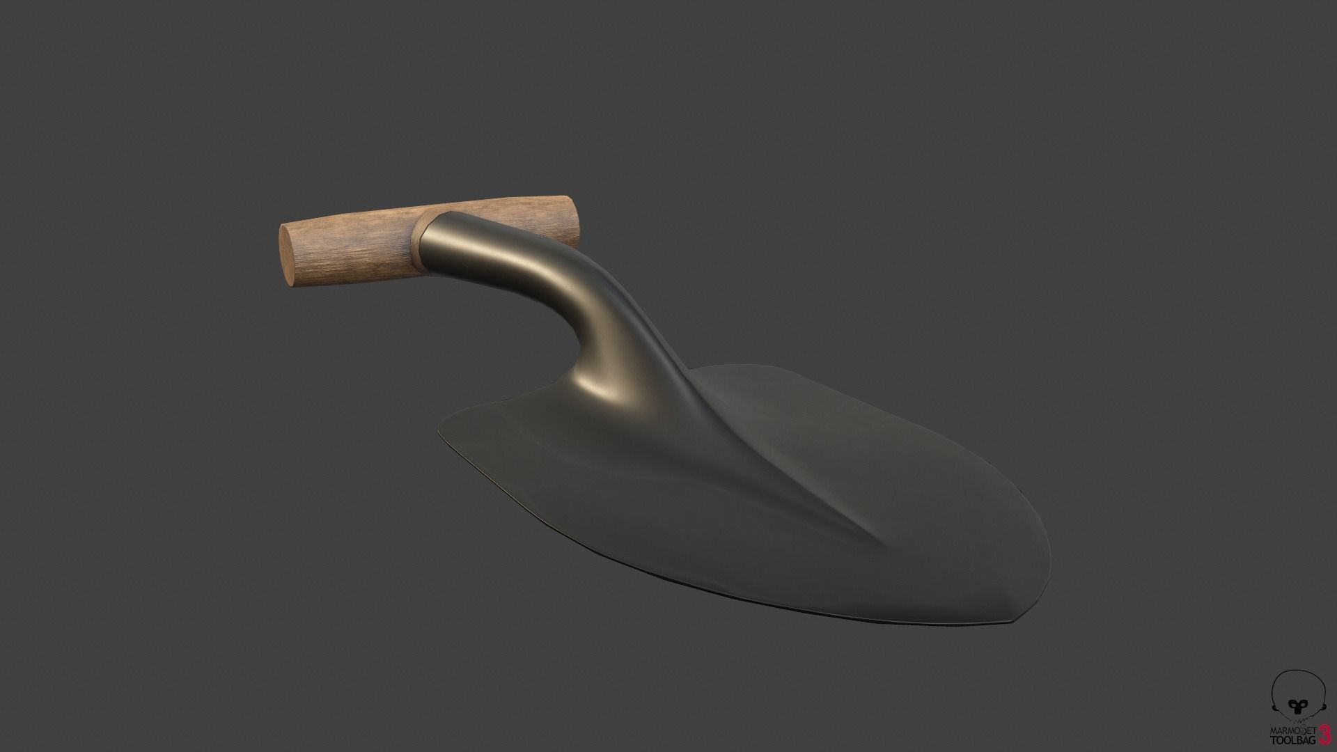Trowel PBR gameready metal shovel Low-poly 3D model_20