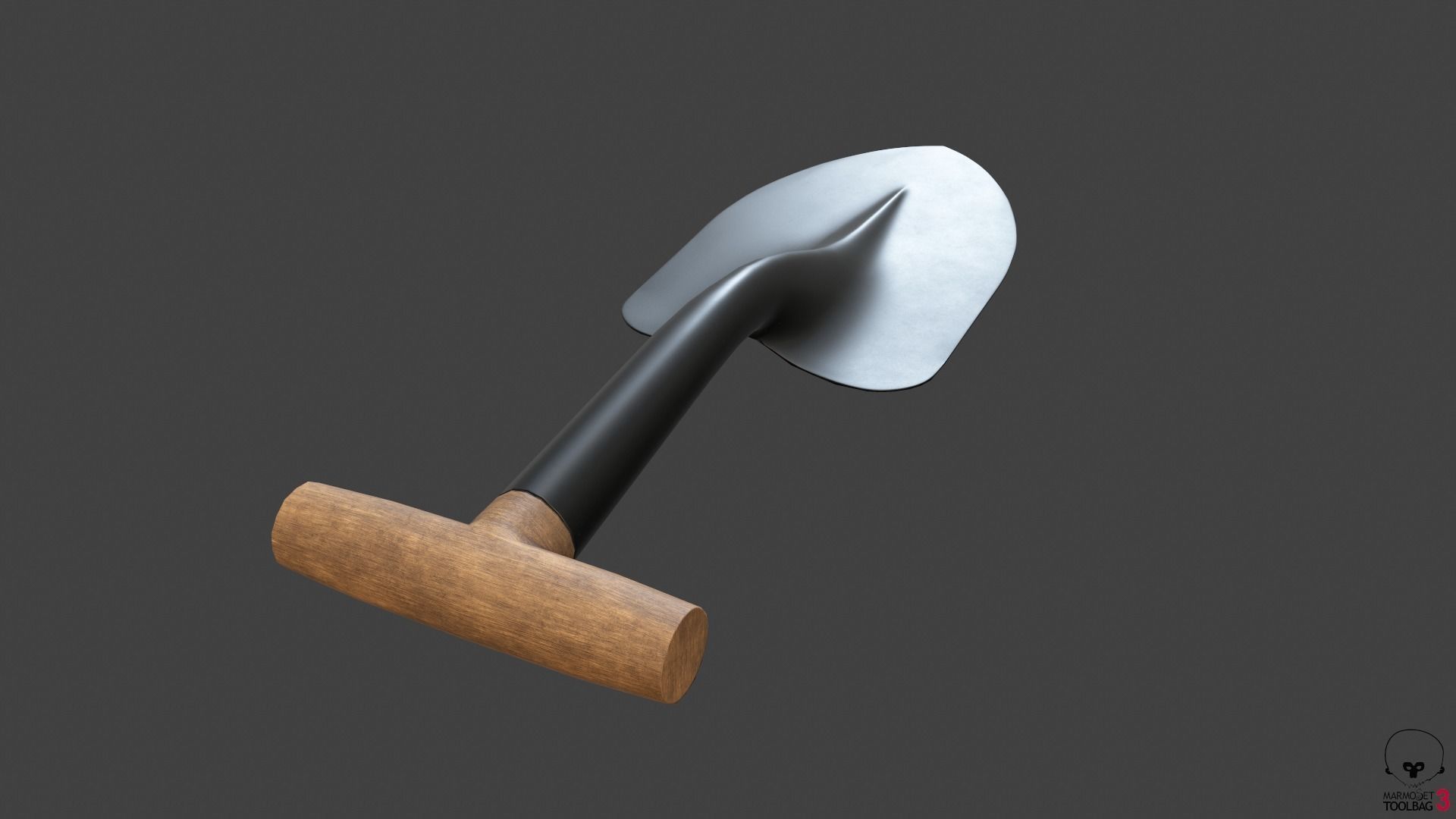 Trowel PBR gameready metal shovel Low-poly 3D model_19