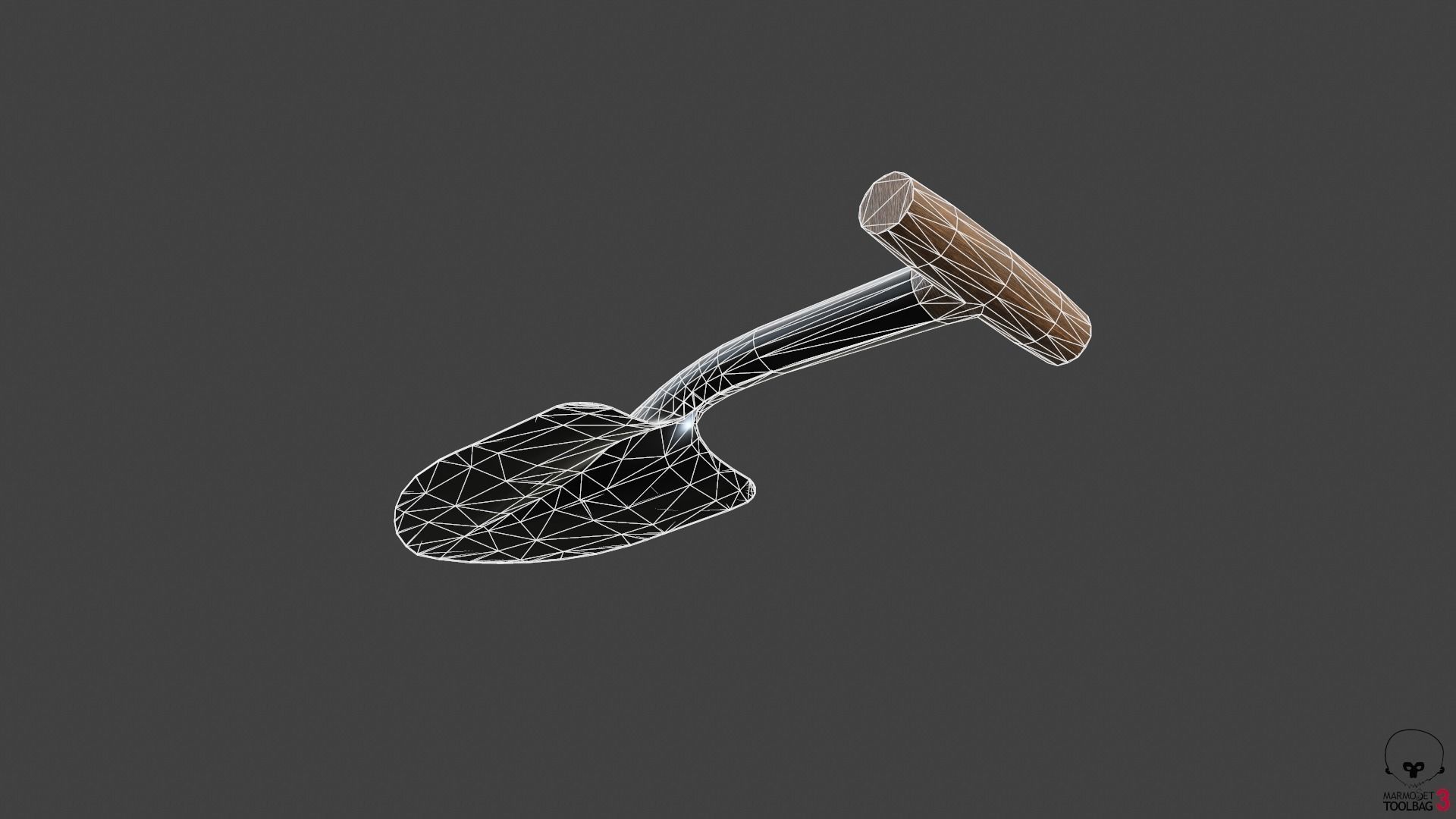 Trowel PBR gameready metal shovel Low-poly 3D model_16