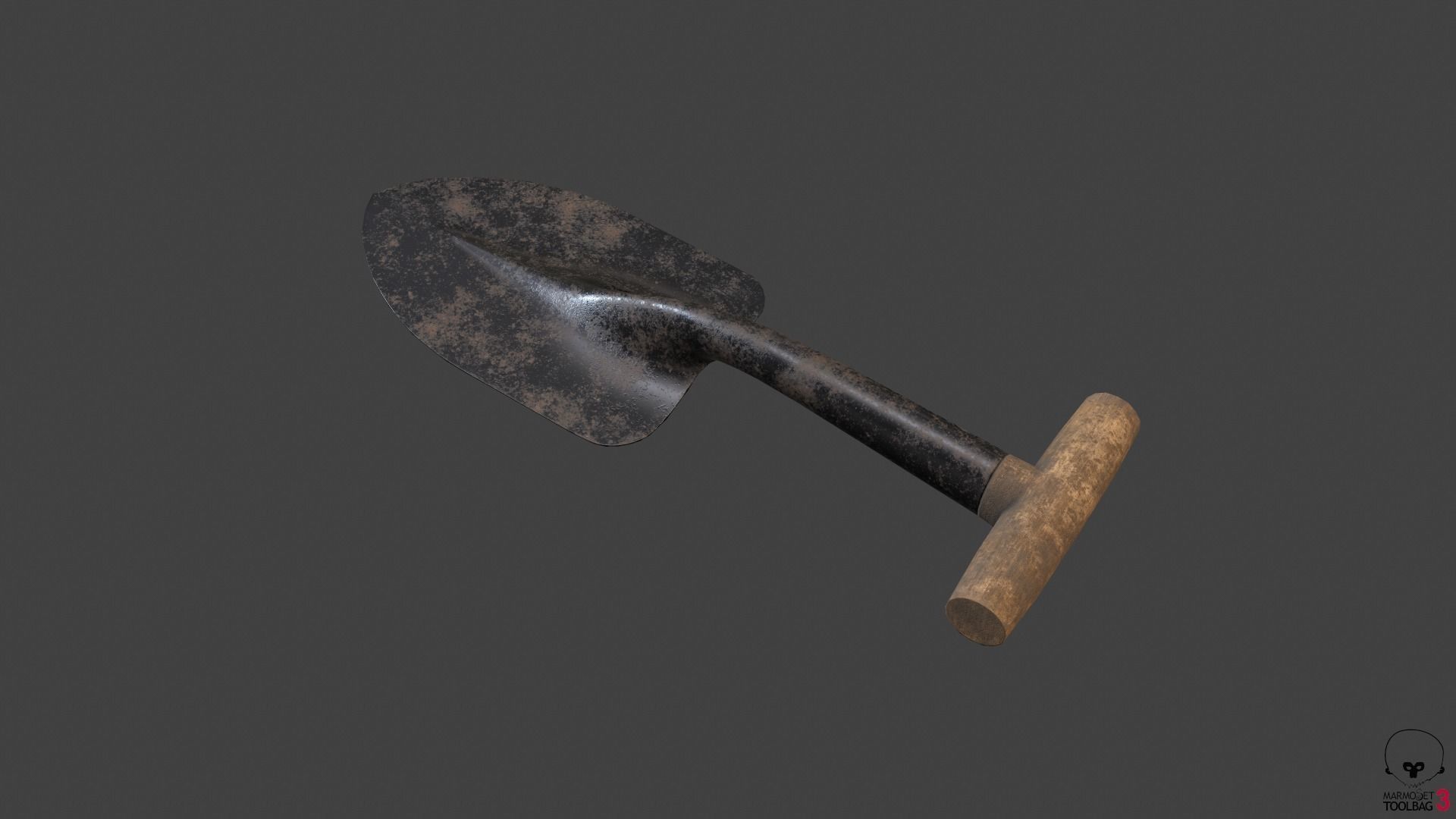 Trowel PBR gameready metal shovel Low-poly 3D model_11