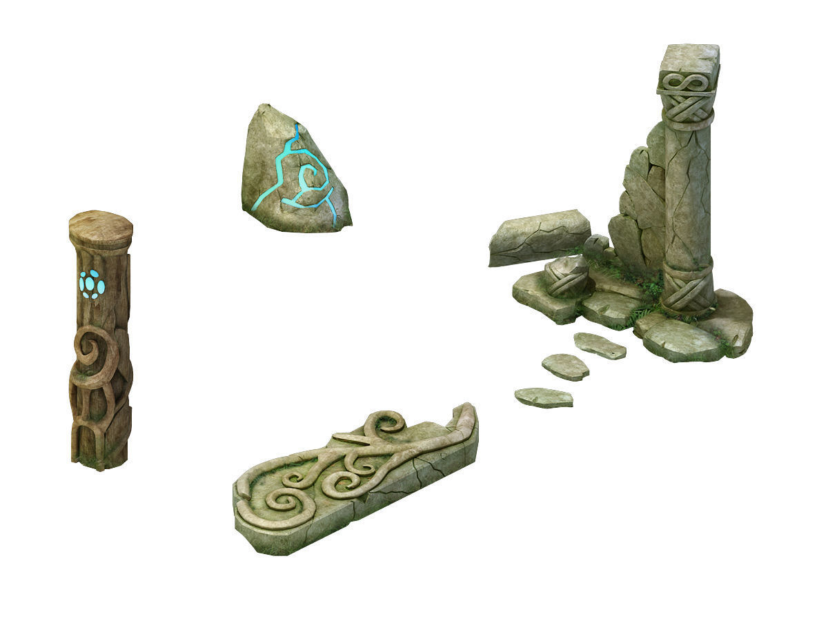 Stone Elf Area - Stele 01 3D model_1