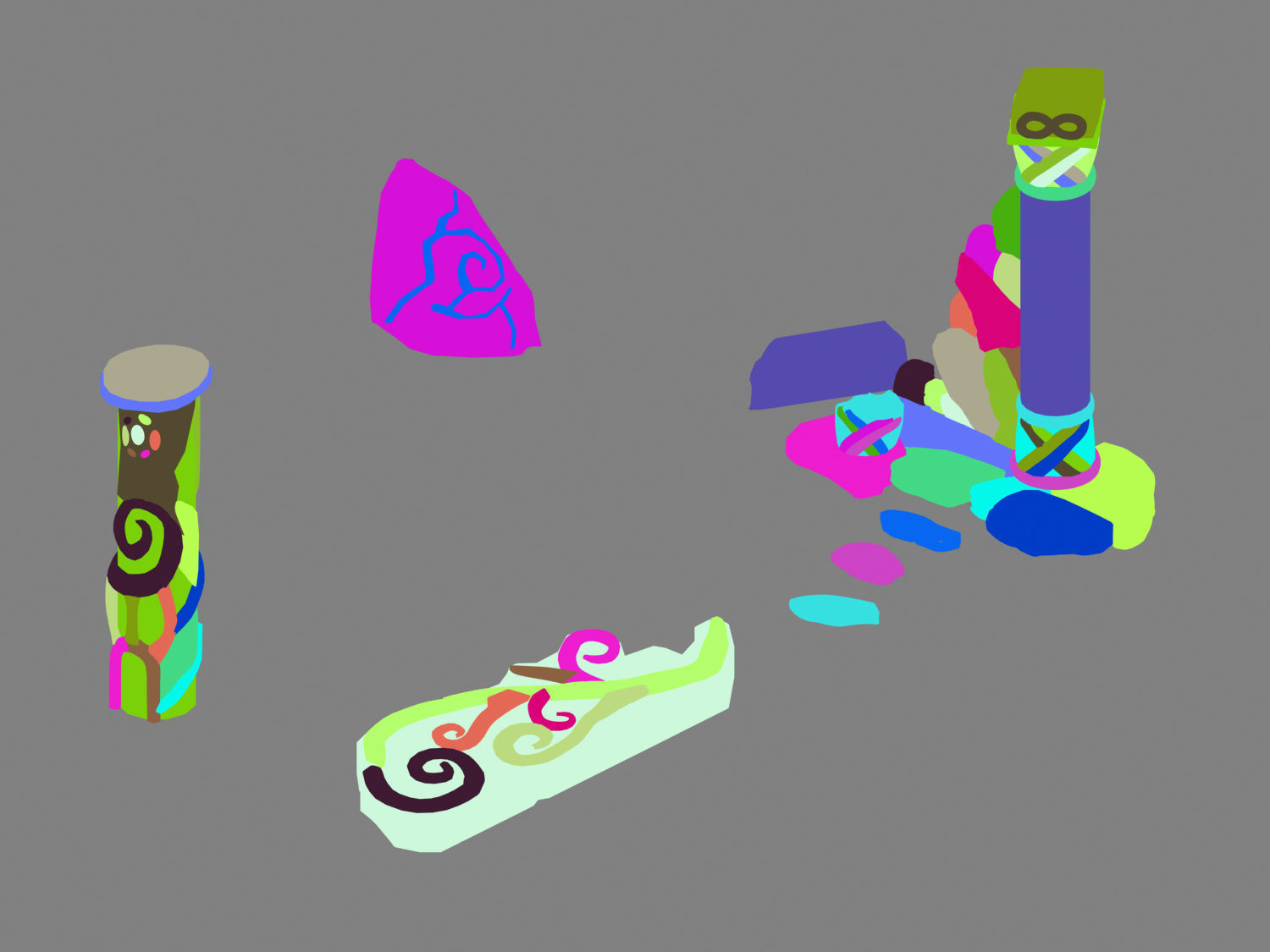 Stone Elf Area - Stele 01 3D model_4