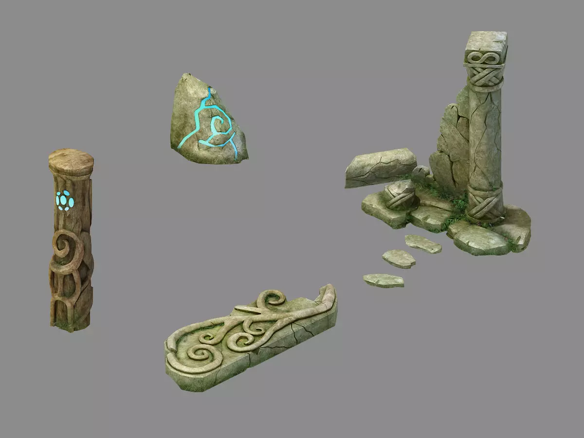 Stone Elf Area - Stele 01 3D model_0