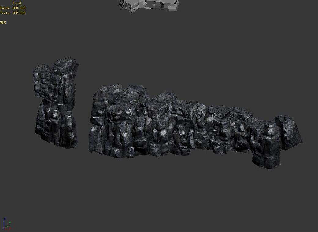 Stone Kazlog shallow bay - coast stones 01 3D model_4