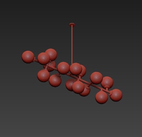 Modern chandelier with balls hanging from it 3D model_2