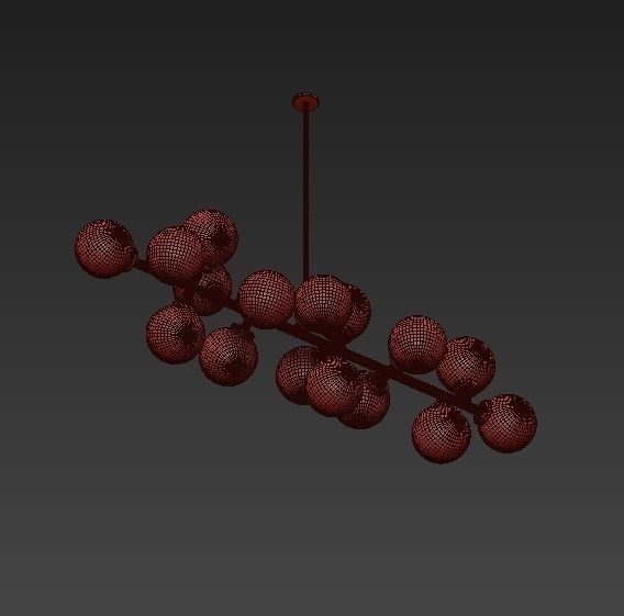 Modern chandelier with balls hanging from it 3D model_3