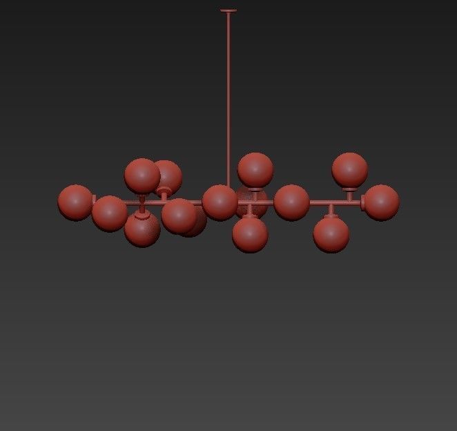 Modern chandelier with balls hanging from it 3D model_1