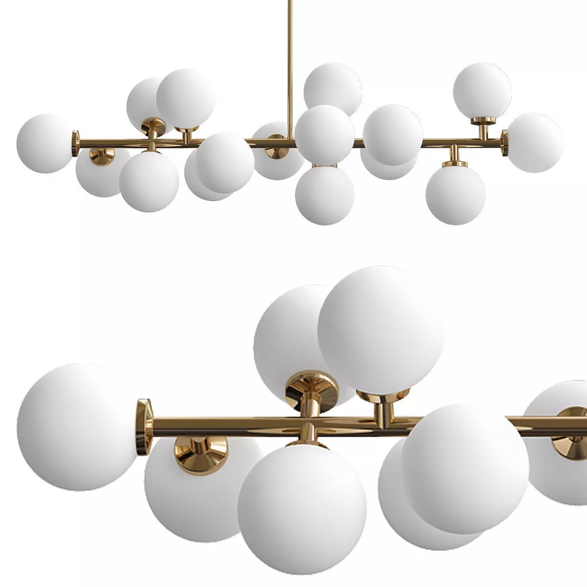Modern chandelier with balls hanging from it 3D model_0