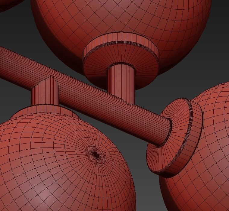 Modern chandelier with balls hanging from it 3D model_4