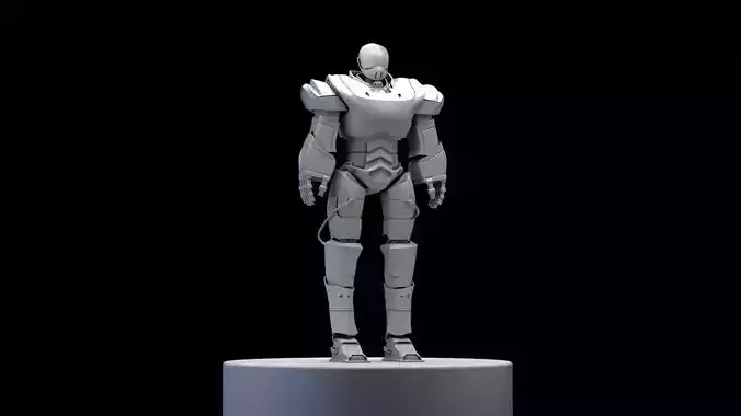 3D High Poly Cyborg Bust 3D model scifi Robot