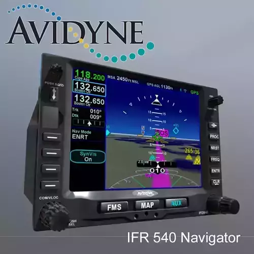 Avidyne IFD540 Hybrid Touch-Screen GPS MFD NavCom Low-poly 3D model