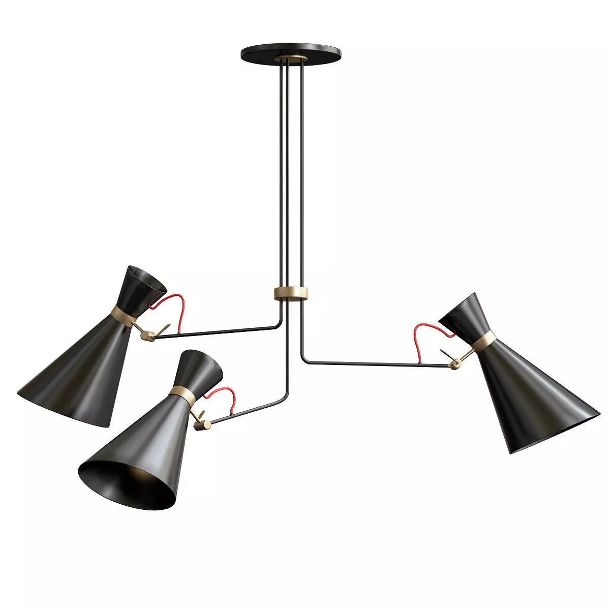 Simone three pendant lights hanging from ceiling 3D model