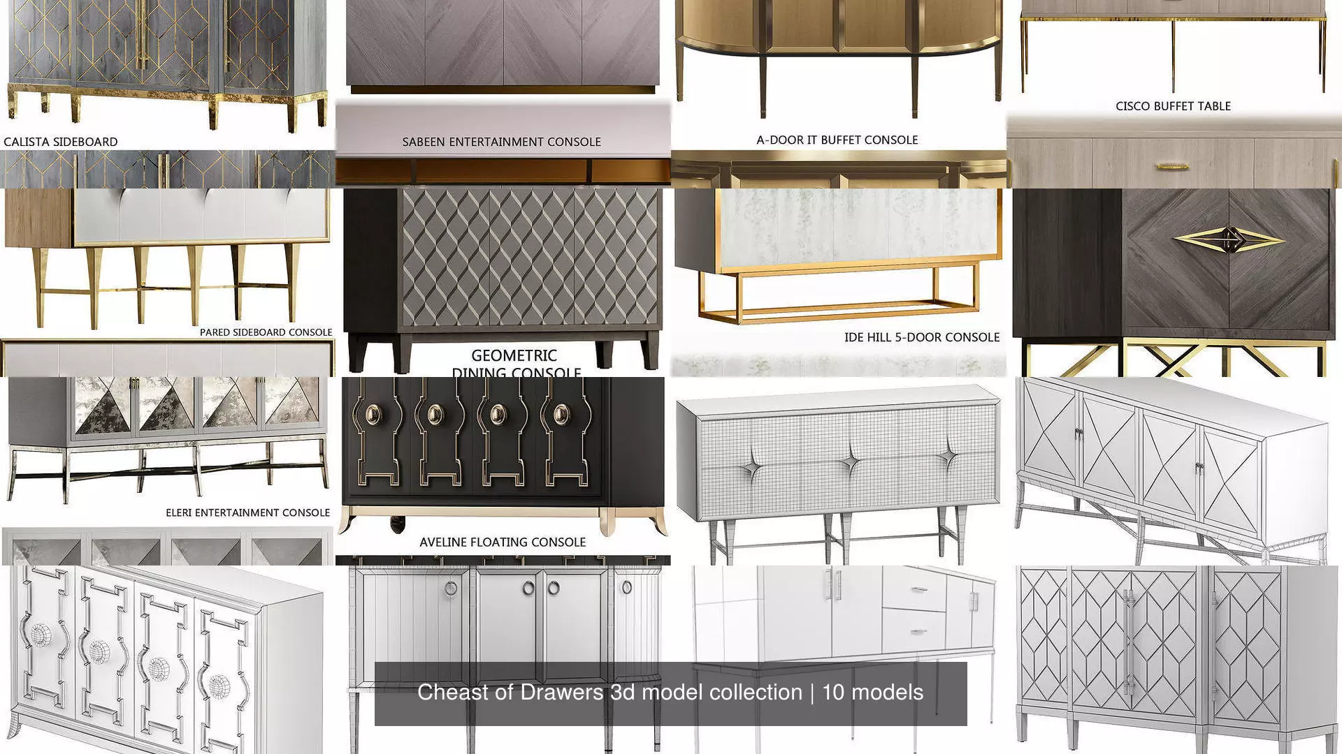 Cheast of Drawers 3d model collection _1