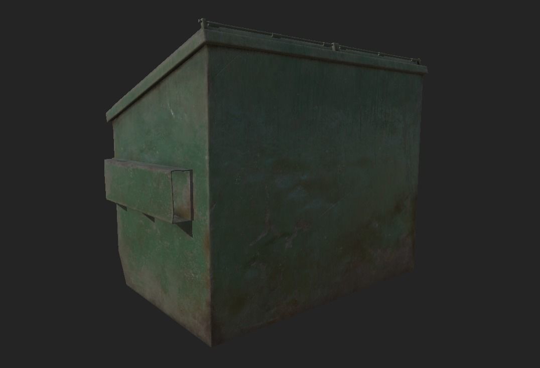 Dumbster trash can Low-poly 3D model_4