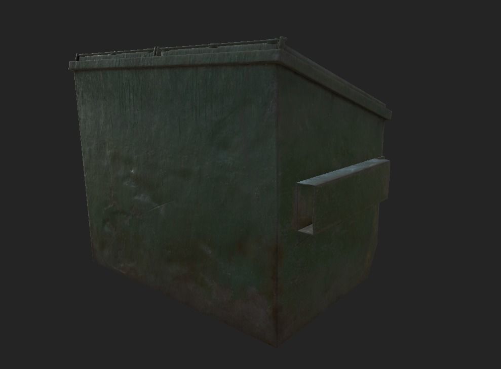 Dumbster trash can Low-poly 3D model_3