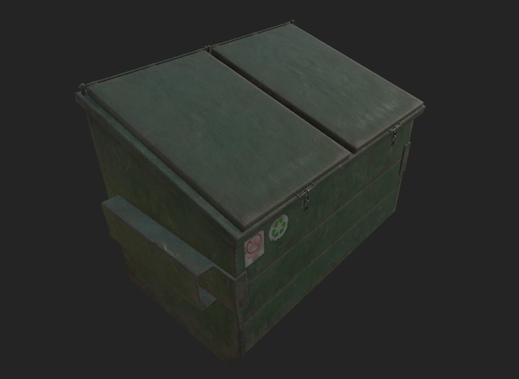 Dumbster trash can Low-poly 3D model_5
