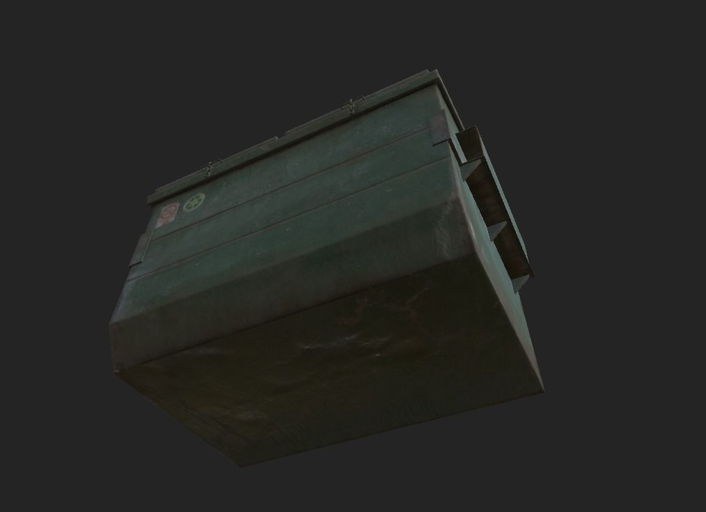 Dumbster trash can Low-poly 3D model_6