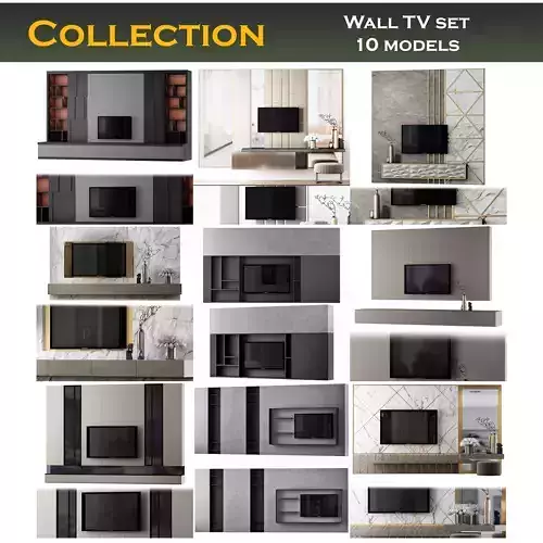 Wall TV 3d models collection