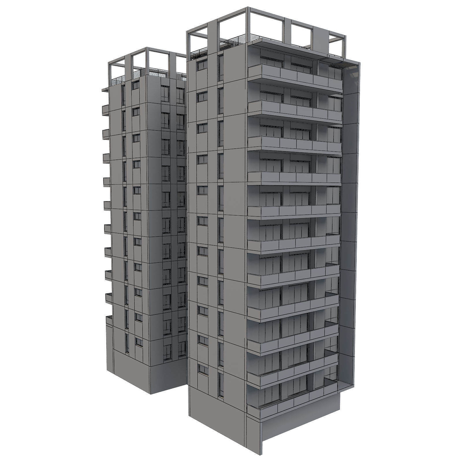 Apartment Building 13 3D model_5