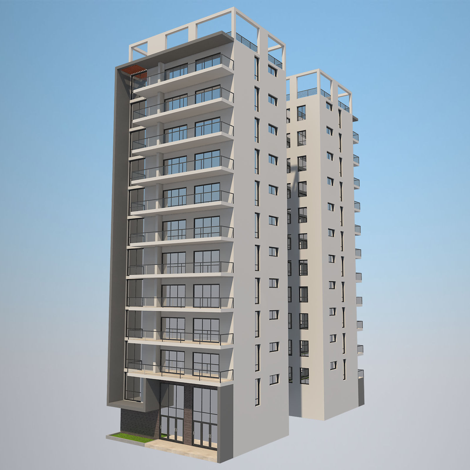 Apartment Building 13 3D model_2