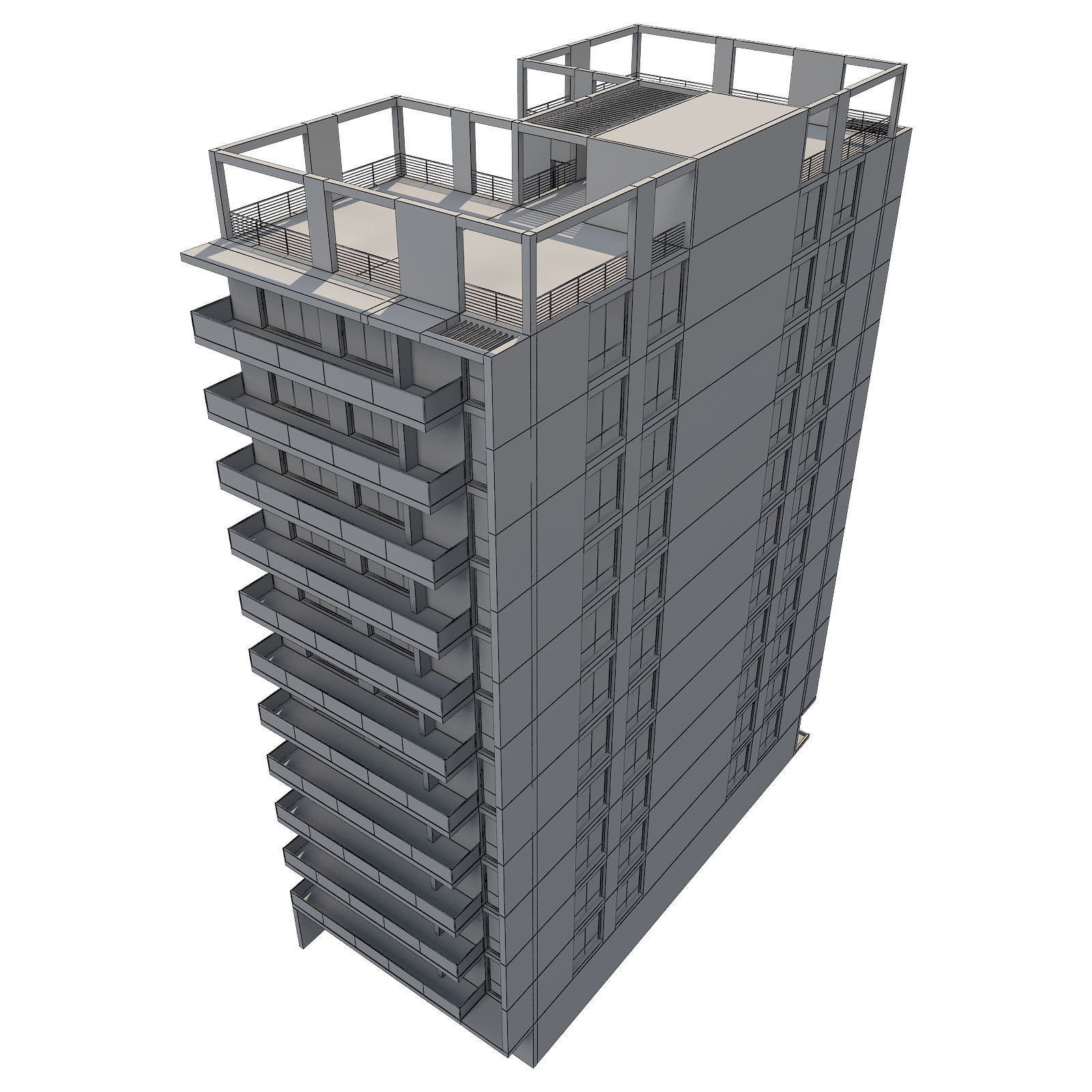 Apartment Building 13 3D model_8