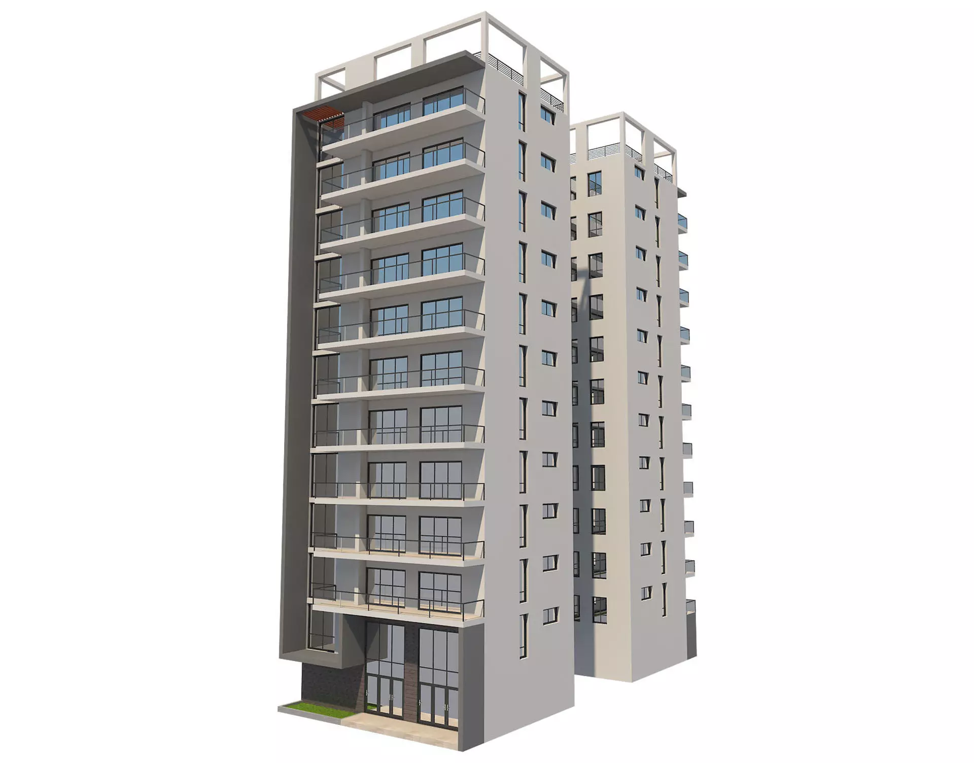 Apartment Building 13 3D model_0