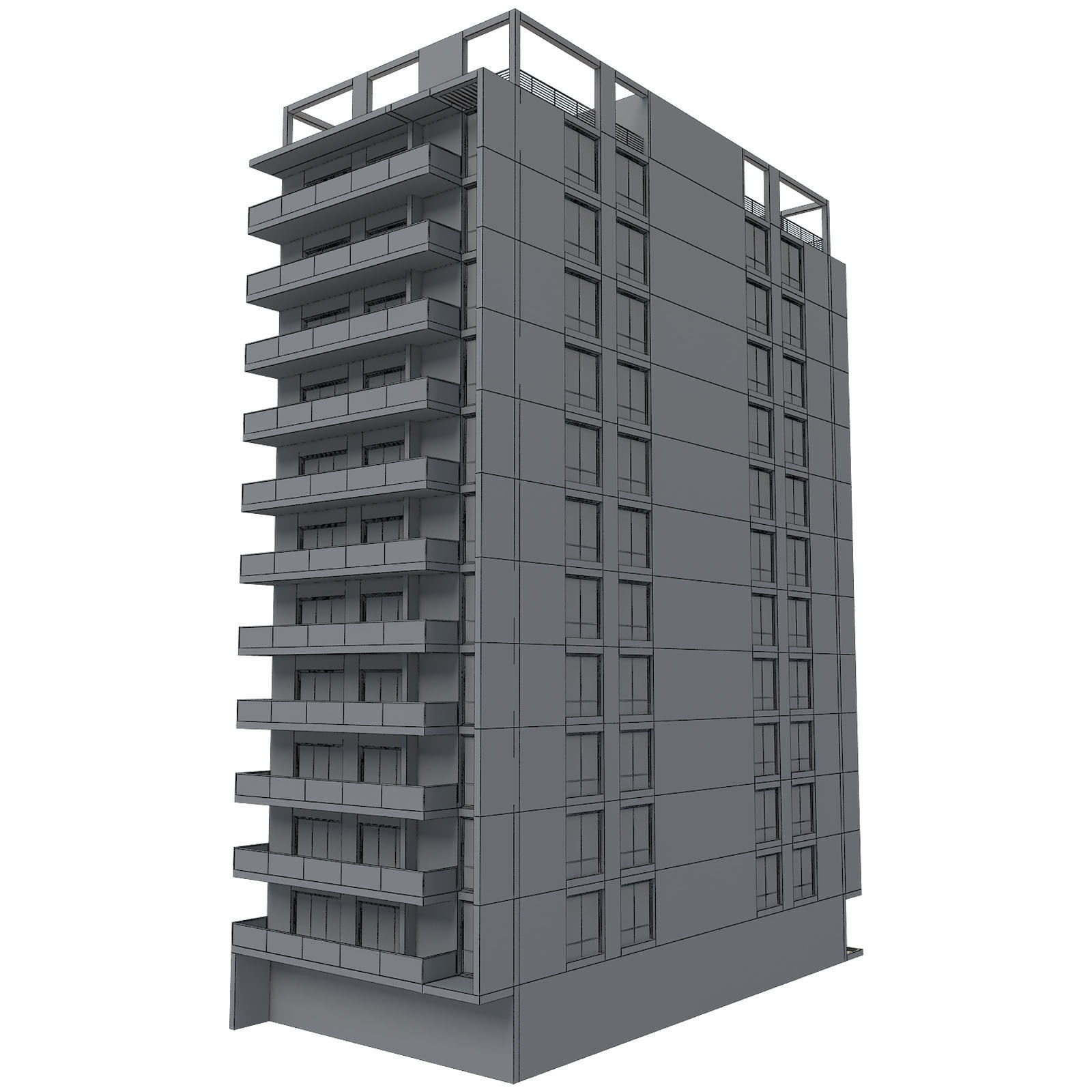 Apartment Building 13 3D model_6