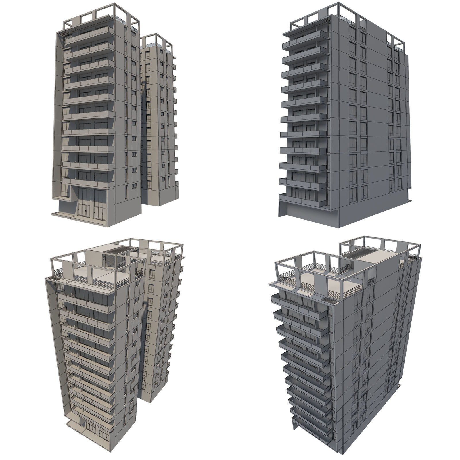 Apartment Building 13 3D model_9