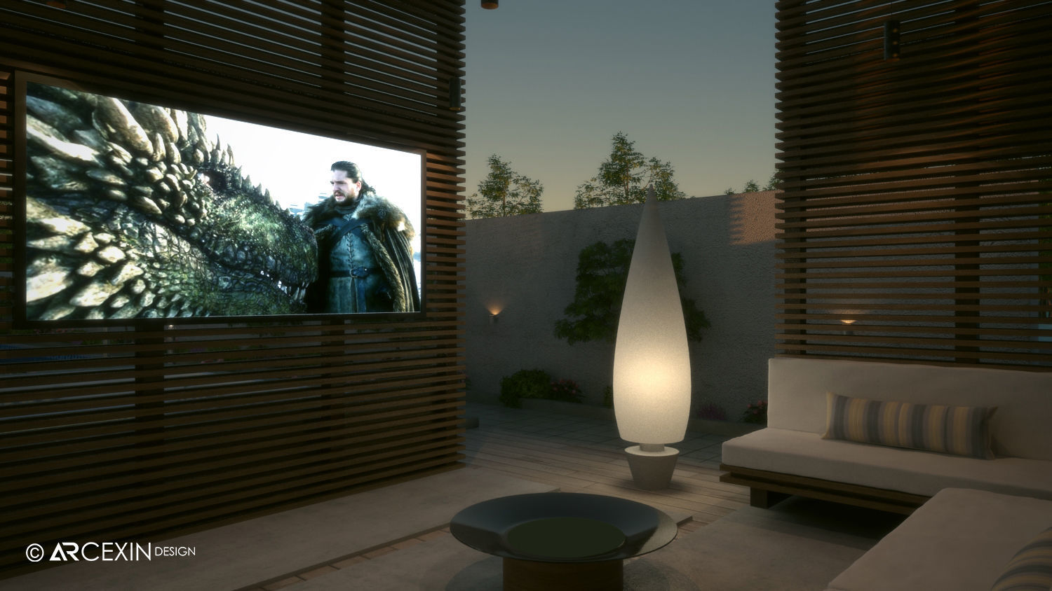 landscape villa 3D model_9