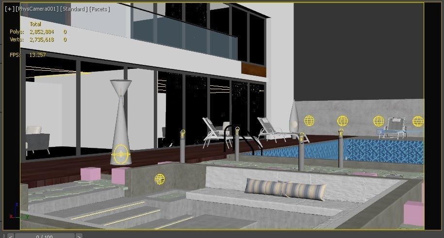 landscape villa 3D model_1