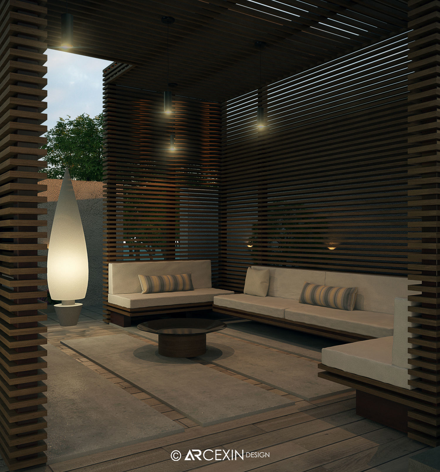 landscape villa 3D model_5