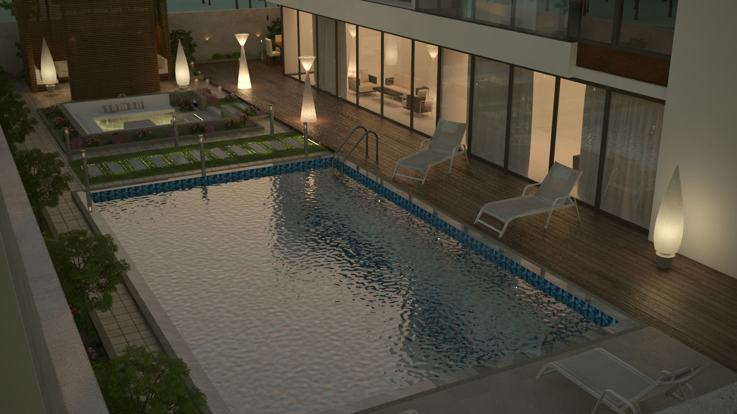 landscape villa 3D model_7