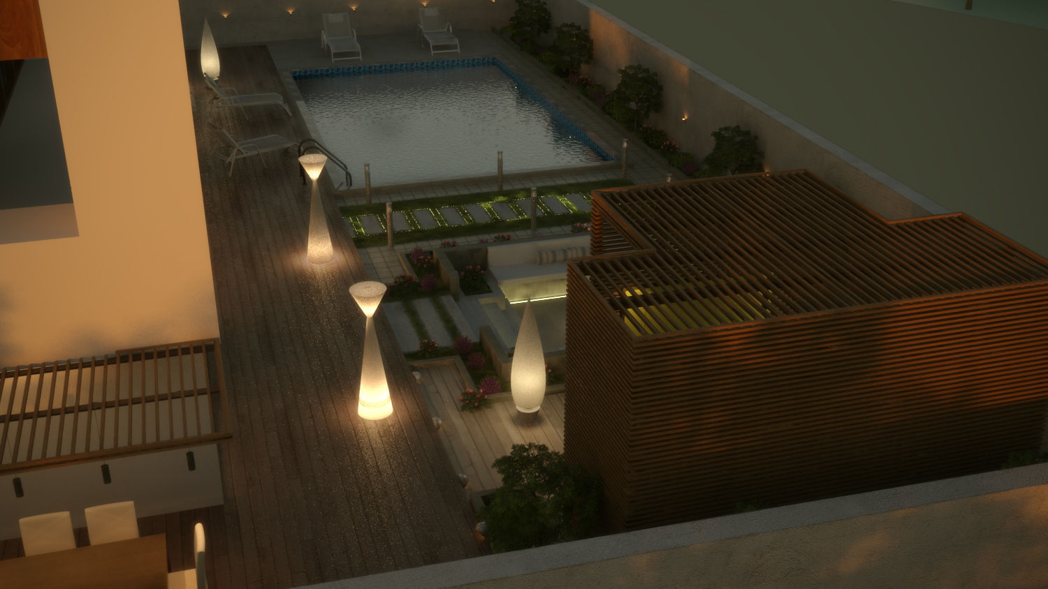 landscape villa 3D model_8