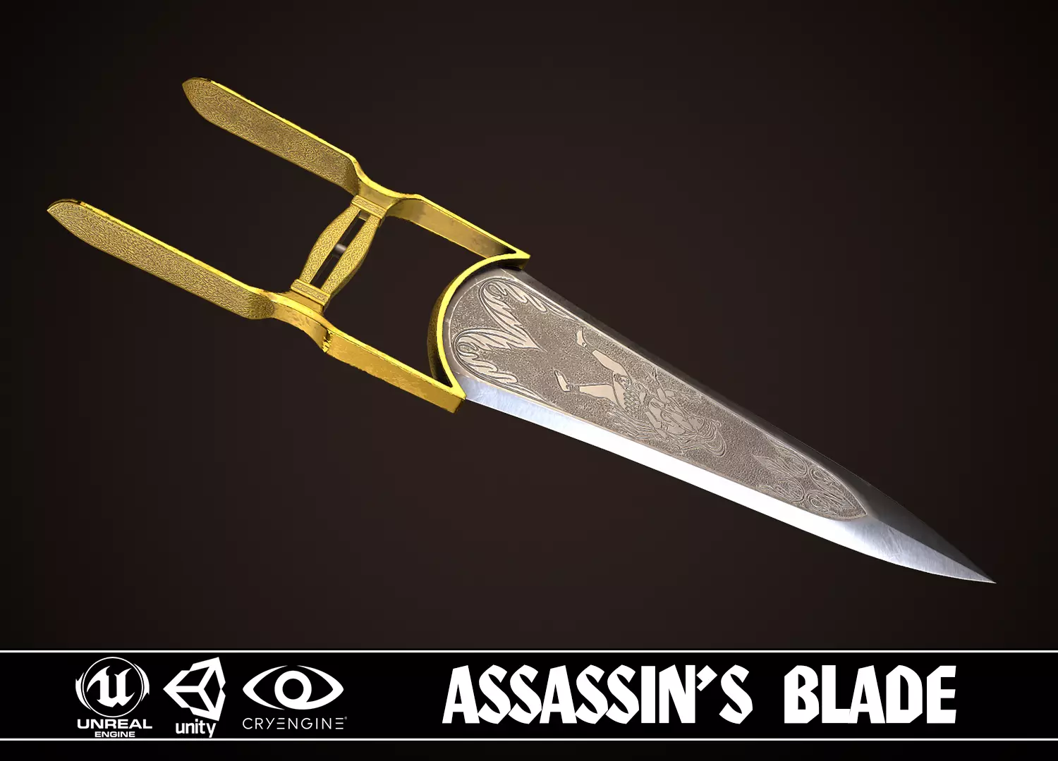 Assassin Blade 01 Low-poly 3D model_0