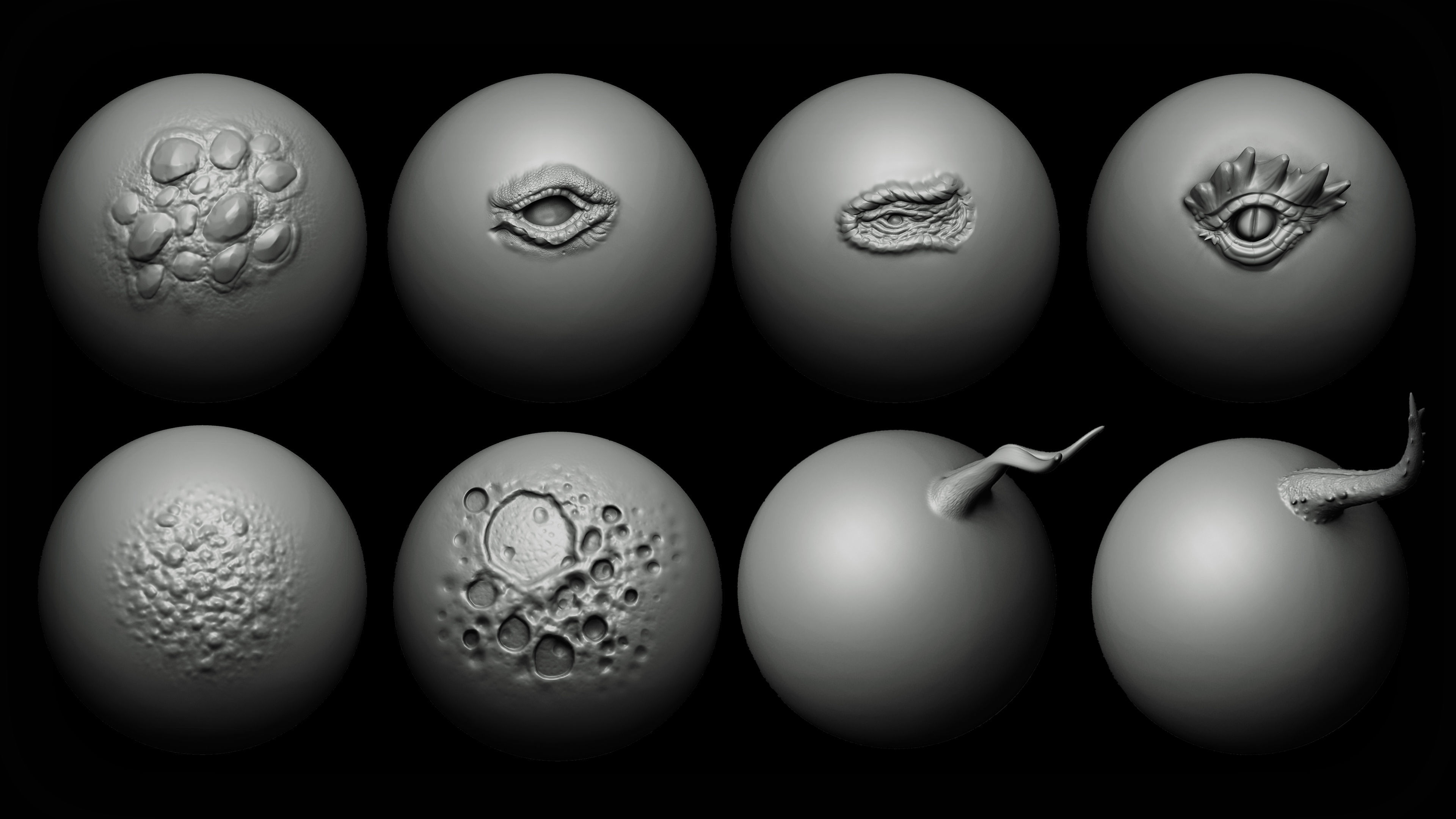 Zbrush and Blender - 40 Dragon VDM Brush Part 2 3D model_5