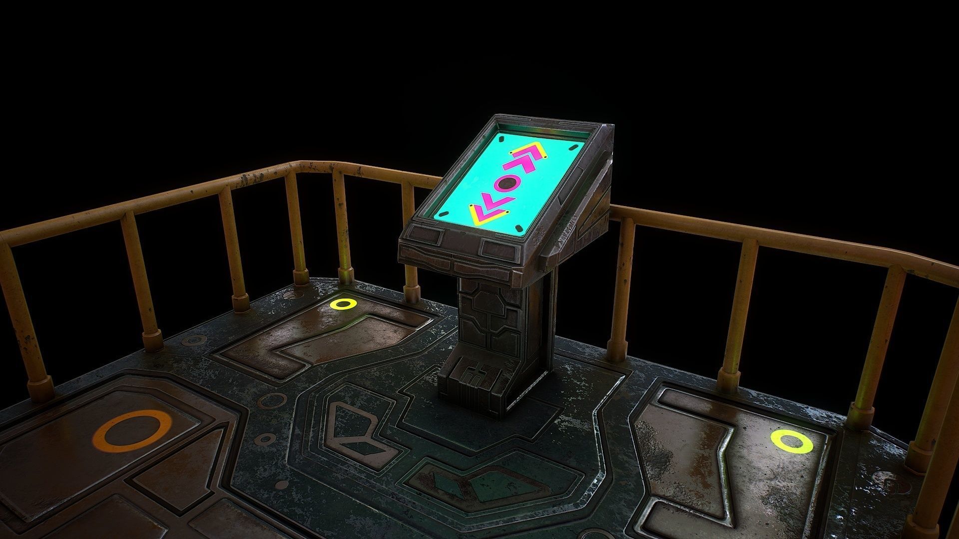 Low poly sci fi elevator environment asset Low-poly 3D model_8