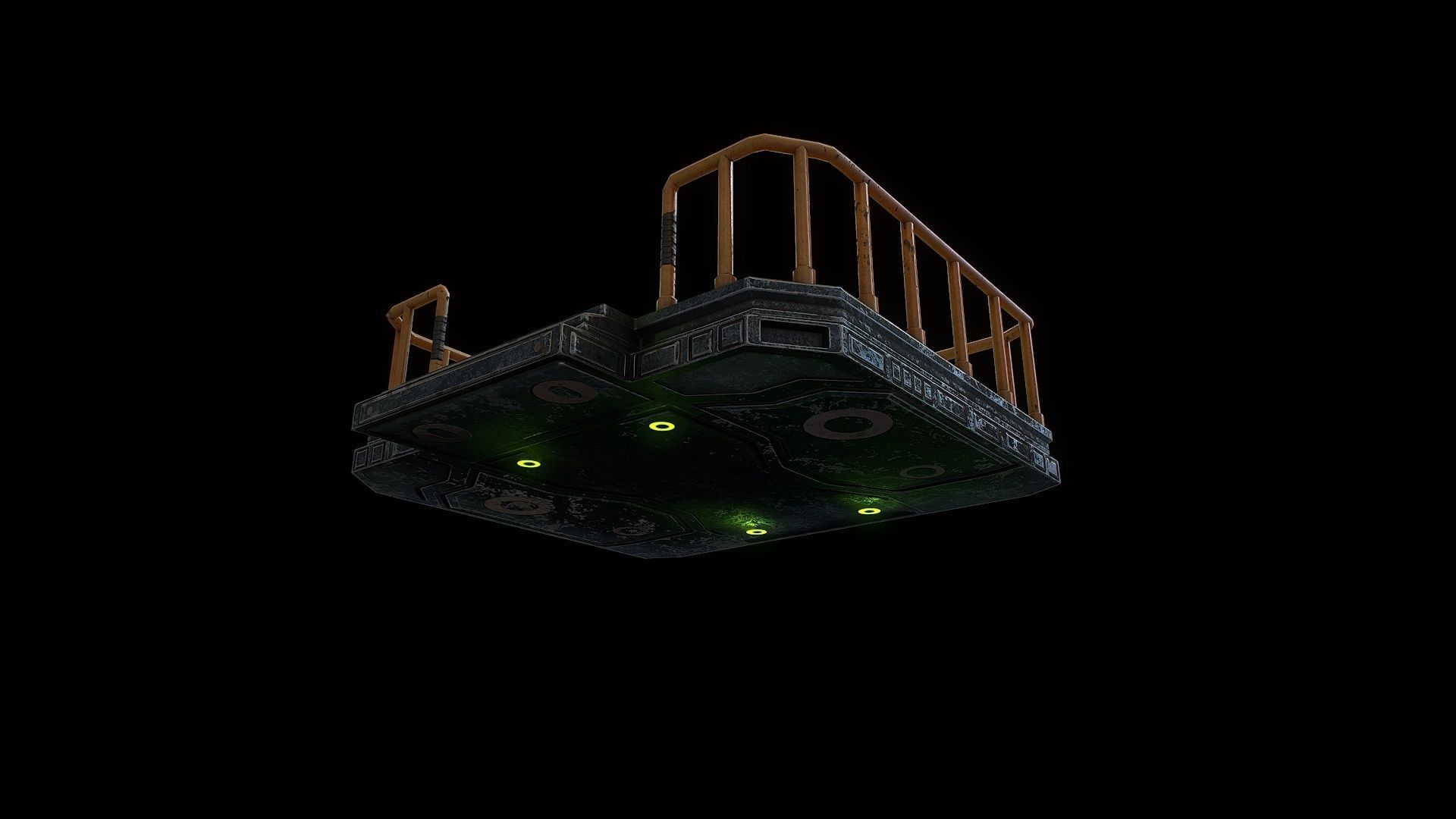 Low poly sci fi elevator environment asset Low-poly 3D model_9