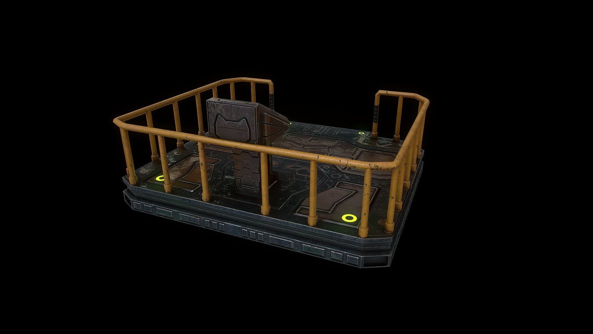 Low poly sci fi elevator environment asset Low-poly 3D model_4