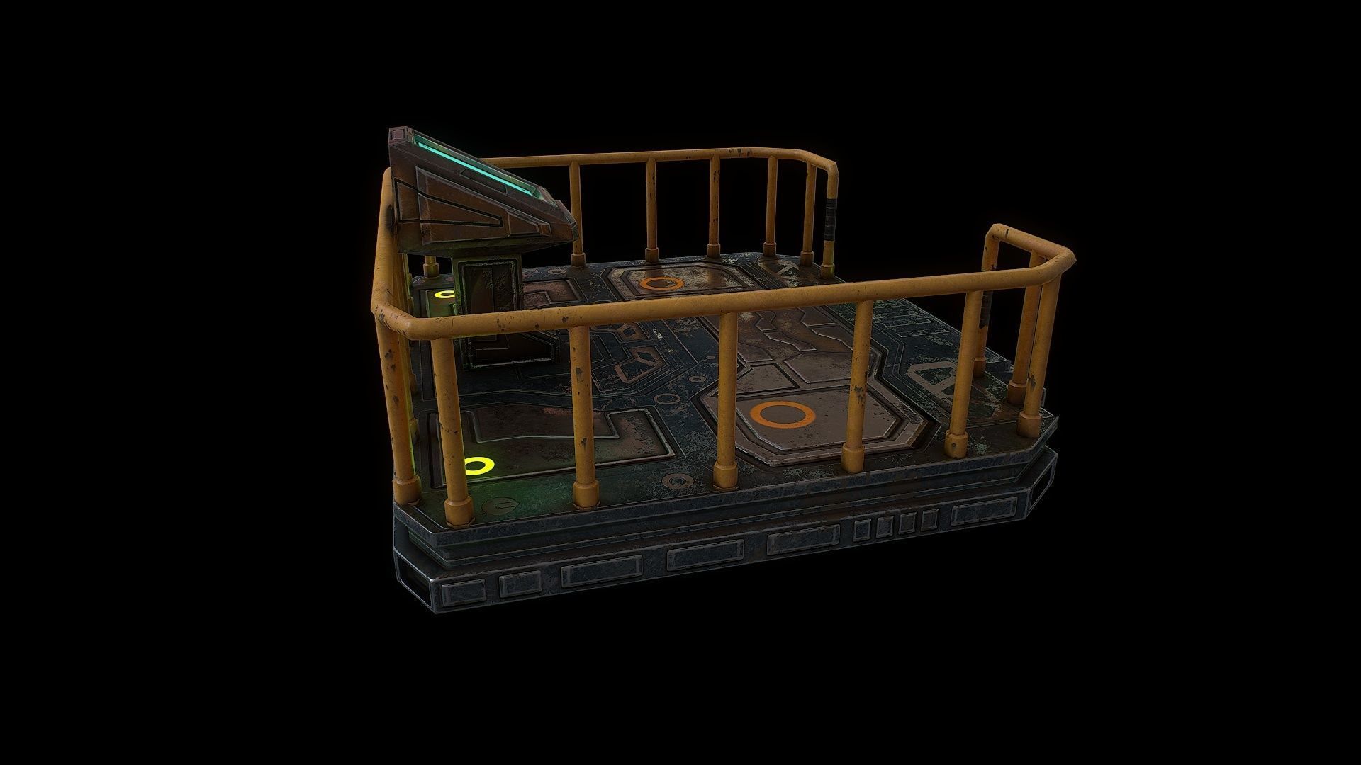 Low poly sci fi elevator environment asset Low-poly 3D model_5