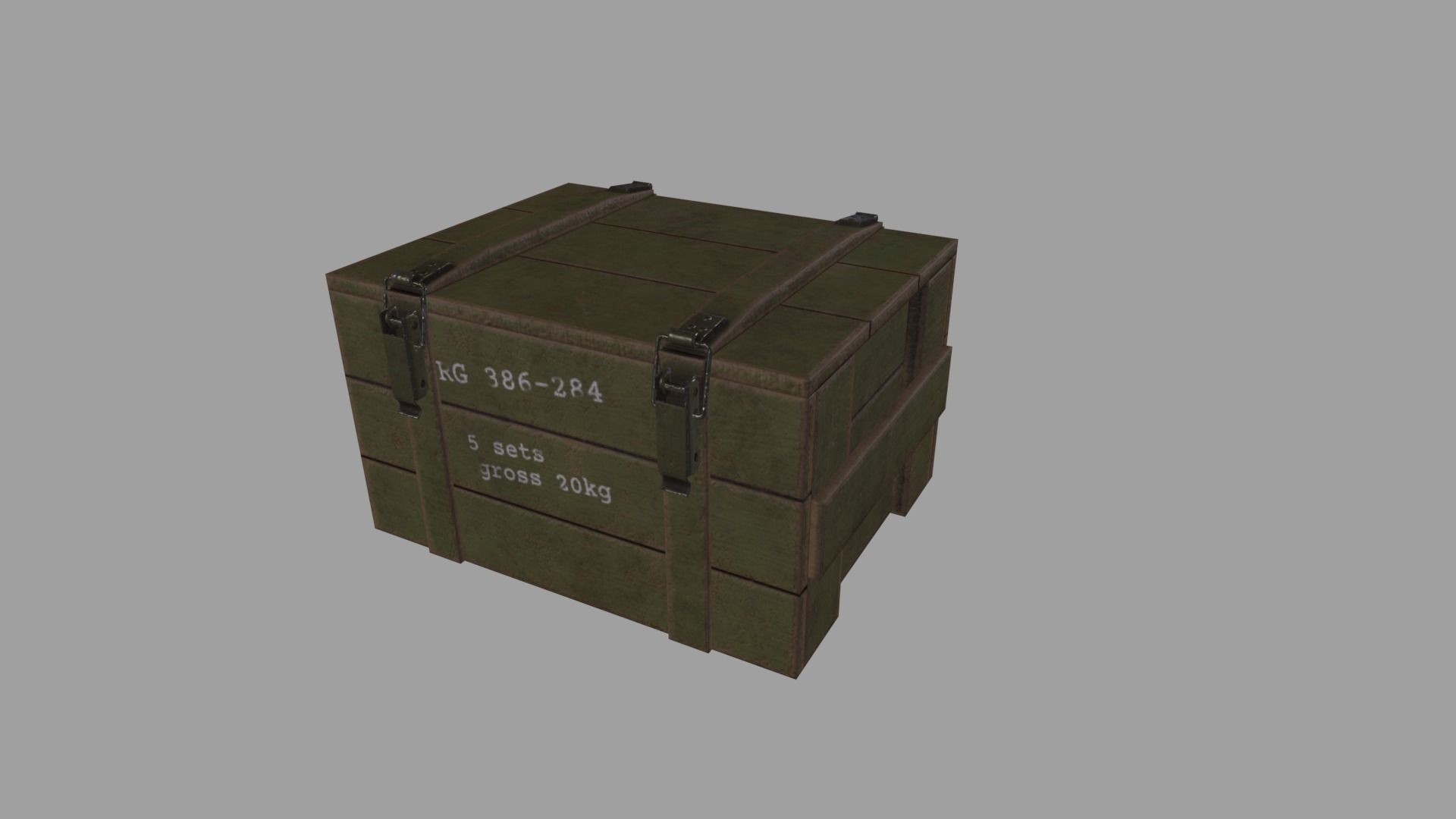 WWII Ammo Box Low-poly 3D model_8