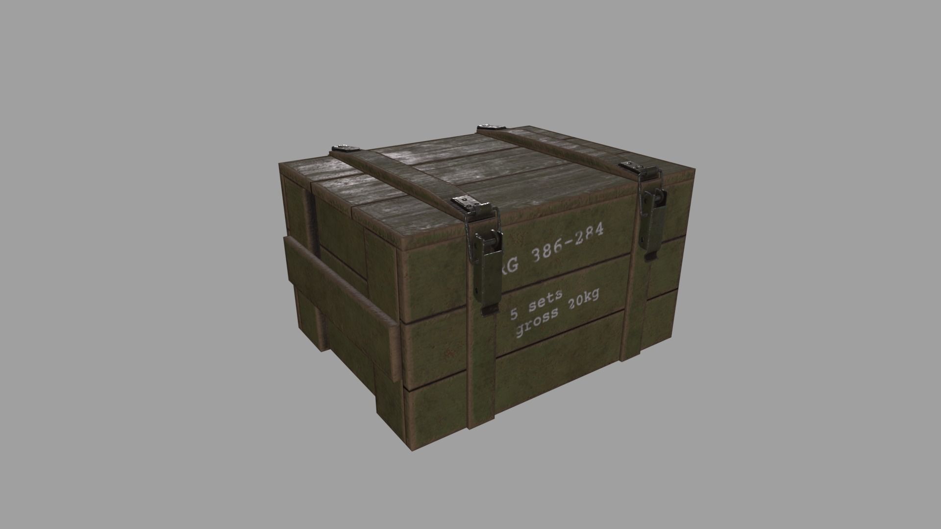 WWII Ammo Box Low-poly 3D model_7