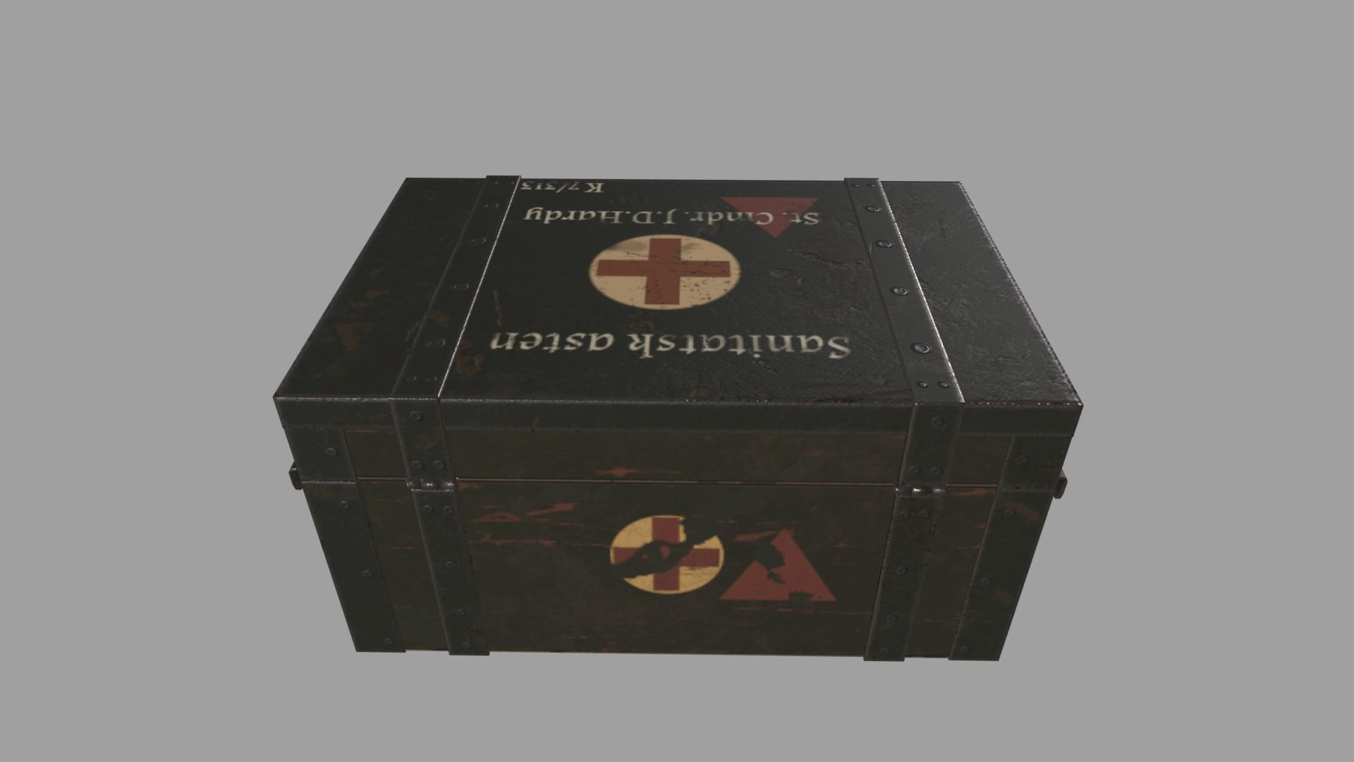 WWII Ammo Box Low-poly 3D model_5