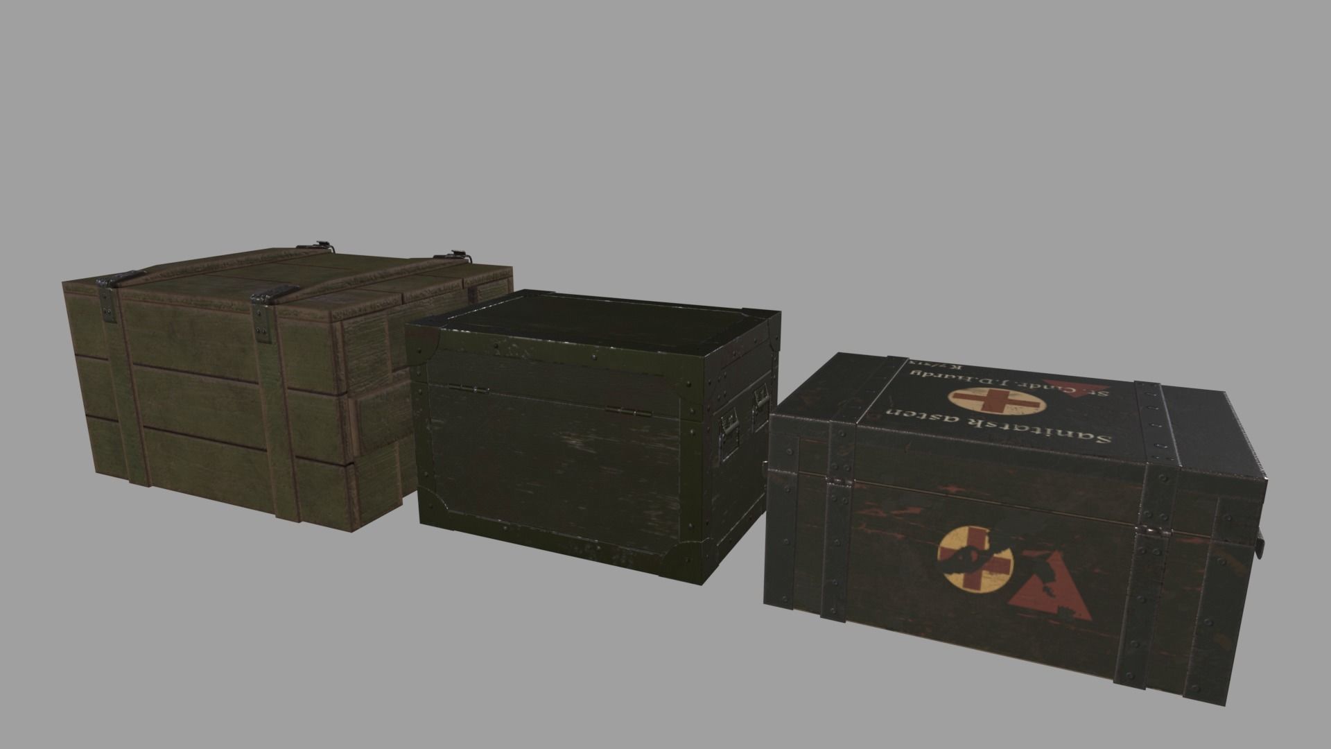 WWII Ammo Box Low-poly 3D model_4