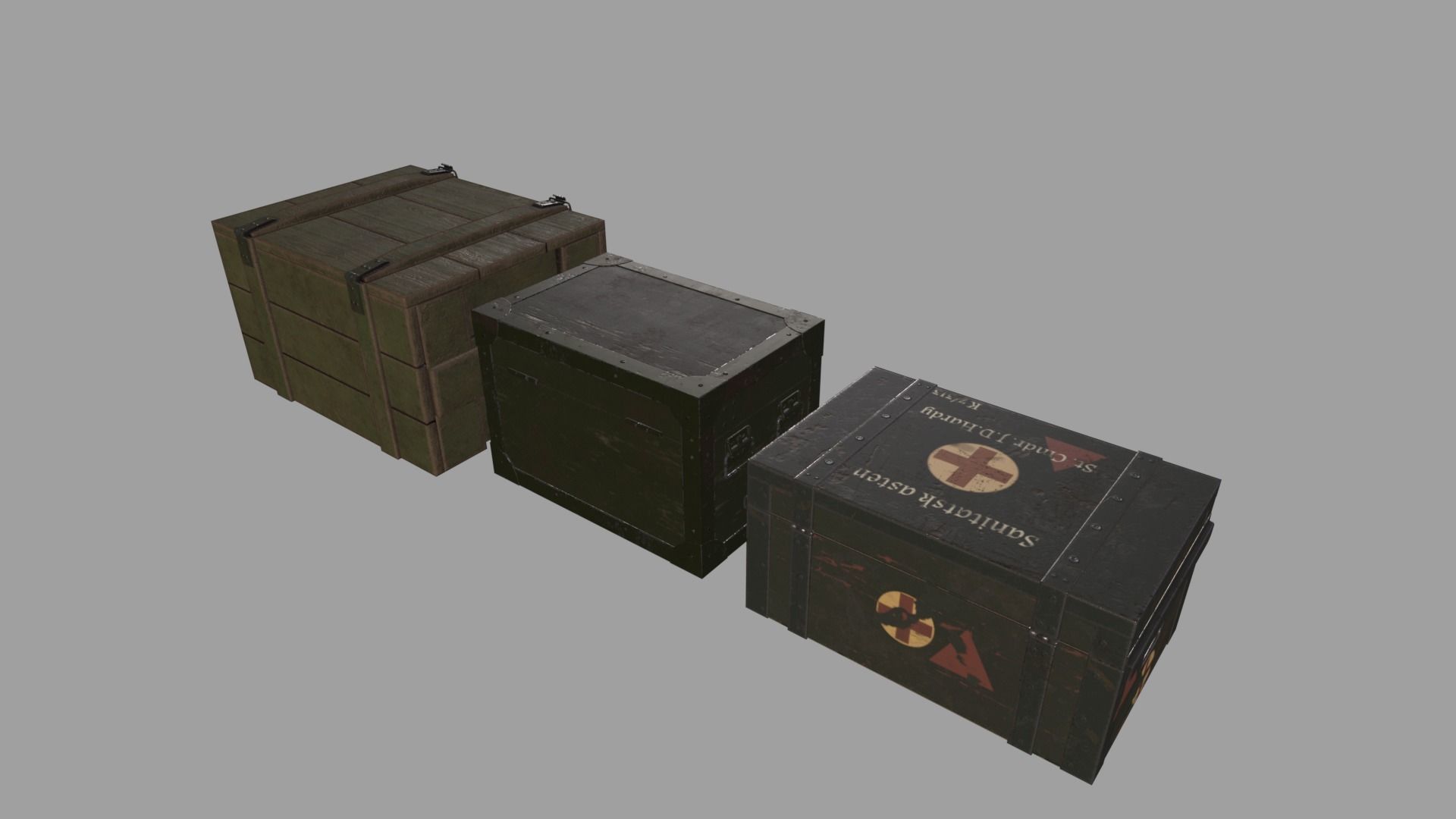 WWII Ammo Box Low-poly 3D model_2